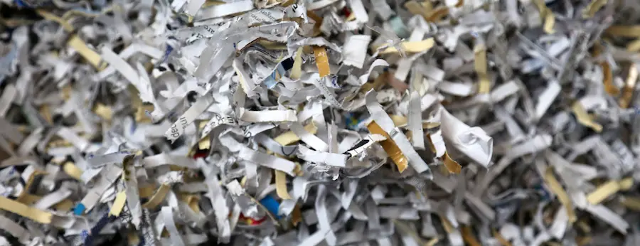 Shredded Sensitive Information. Shredded Secret Documents and information close up.